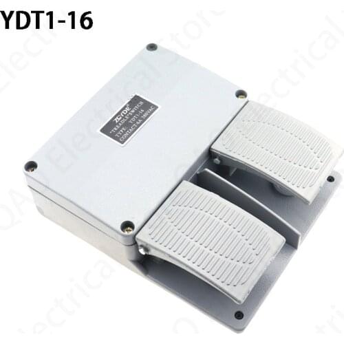 Foot switch YDT1-16 aluminum shell gray double pedal switch machine tool accessories switch