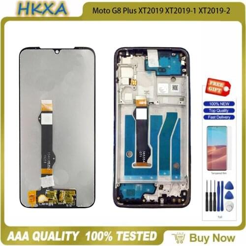 Original For Motorola Moto G8 Plus XT2019 XT2019-1 XT2019-2 6.3" LCD Display Touch Screen Digitizer Assembly Frame Replacement