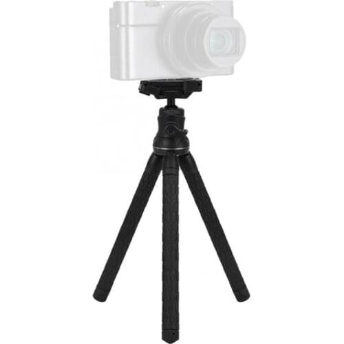 Tripod Stand 7 Sections Stretchable Desktop Tripod Silicone Metal Material 7-step Adjustable Stretch Tripod