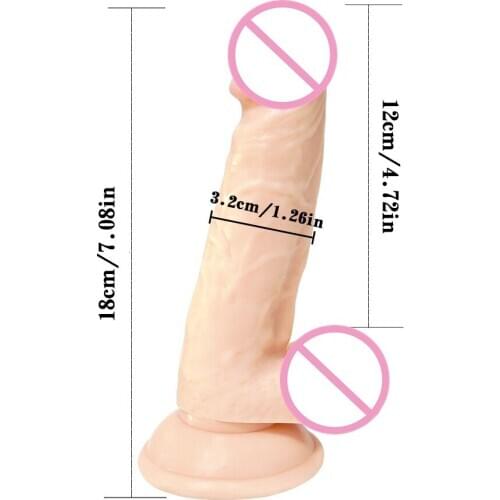 7.08 inch/18 cm Realistic Dildos Strapon Thick Giant Dildo Anal Butt with Suction Cup Soft Penis Sex Toys For Women Masturbate