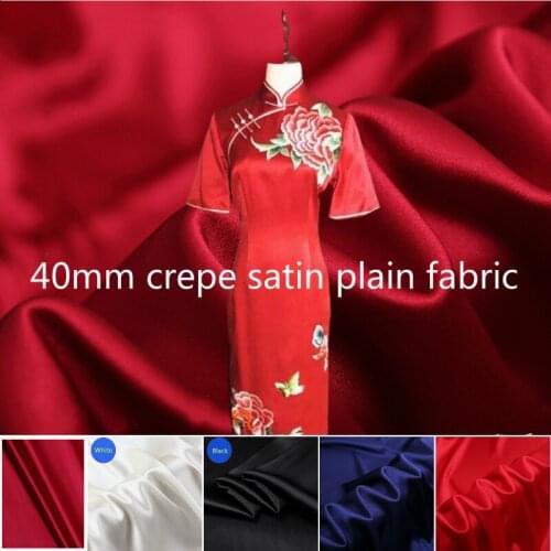 40mm heavy silk crepe satin plain fabric cloth 140 cm wide solid color silk pajamas suit dress wedding dress bed sheet fabric