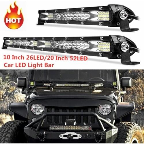 Super Slim 10" 20" 130W 260W Led Work Light 12V 24V Led Bar Combo Spotlight Flood for 4x4 ATV Boat Trucks Tractor Car led lights