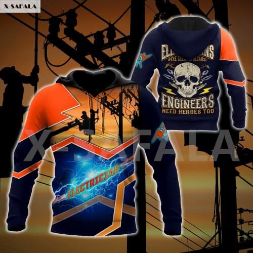 Lineman Electrician Flash Nice Work 3D Over Printed Hoodie Man F8 Women Unisex Outwear Zipper Pullover Sweatshirt Casual