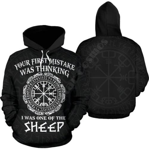 Viking Hoodie - Your First Mistake 3D Printed Hoodies Fashion Pullover Men For Women Sweatshirts Sweater Cosplay Costumes