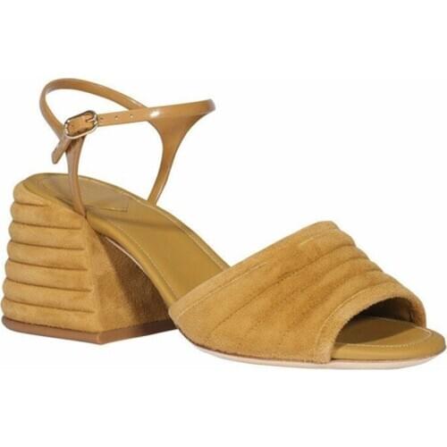 Metal Buckle Shoes Slingback Block Heel 6 cm Cut Out Square Toe Genuine Leather New Arrivals Pumps Office Ladies Shoes Dress