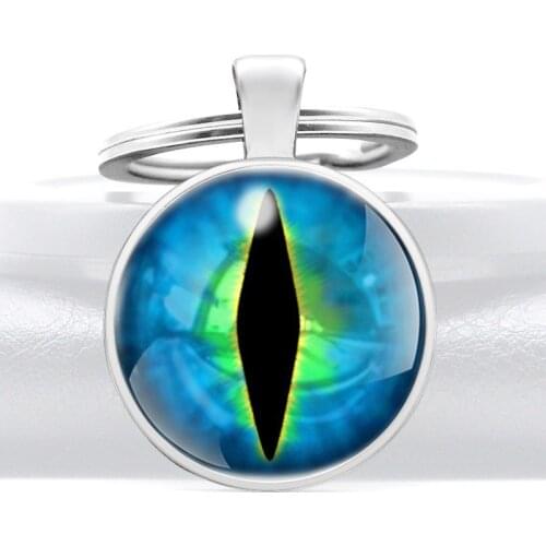 Unique Doll Eyes Design Glass Dome Pendant Key Chain Charm Men Women Jewelry Gifts Key Rings