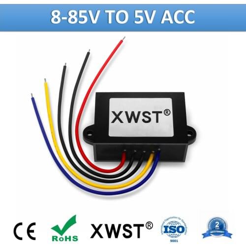 XWST 12v 24v 36v 48v 60v 72V 80V to 5v DC DC Converter Step Down Buck 5v 1A 2A 3A 4A 5A With ACC Controller Power Supply