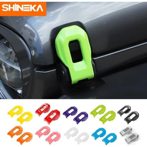 SHINEKA ABS Car Front Hood Latch Lock Catch Trim Cover 2/4 Door Accessories For Jeep Gladiator JT For Jeep Wrangler JL 2018-2021