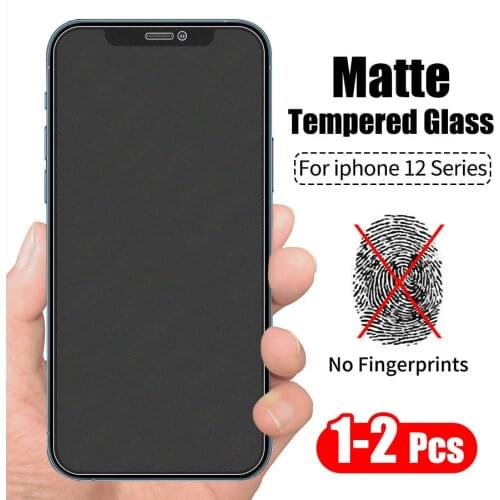 1/2pcs No Fingerprint Screen Protector for iphone 11 12 7 8 6 6s Pro XS Max plus matte tempered glass on iphone X XR SE2020 mini