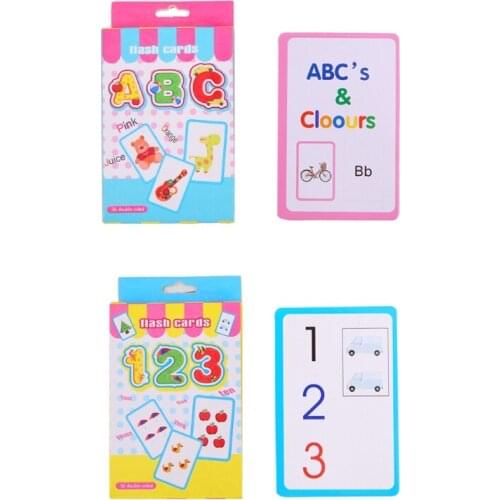 1Set Children Baby Educational Toys Letter Number Flash Cards Infant Learning Cards Kindergarten Literacy Game Puzzle Montessori