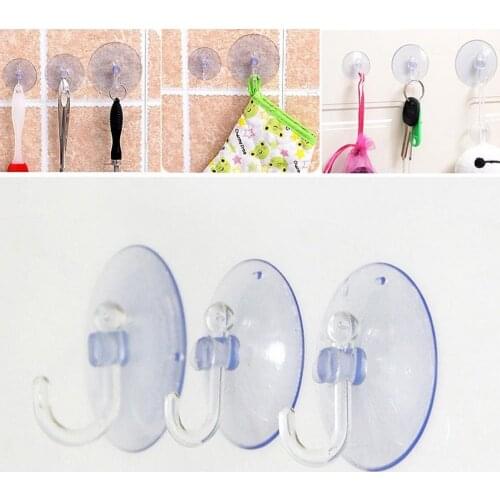 10Pcs Not Hurt The Wall Clear Suction Cup Sucker Hooks Transparent Wall Hooks Suckers Kitchen Bathroom Hangers Suction Cup Hooks