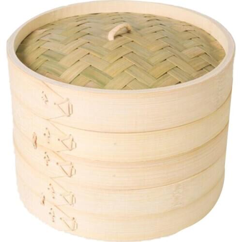 12 Inch Bamboo Steamer,Traditional Basket Design,Food Cooking,Great for Dumplings,Vegetables,Chicken,Steam Rice -Natural
