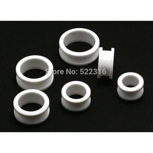 14mm-24mm acrylic white 12pcs screw fit ear plug flesh tunnel gauges expander wholesale body piercing jewelry mix size lot