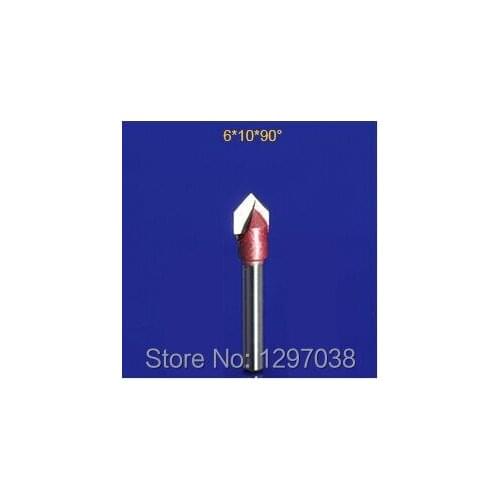 4pcs 6mm*10mm*90degree 3D Bit Router V type cutter woodworking trimming knife edge chamfering tools cnc engraving machine cutter