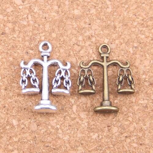 54pcs Charms libra scales of justice 22x17mm Antique Pendants,Vintage Tibetan Silver Jewelry,DIY for bracelet necklace