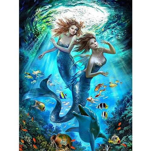 5D DIY Square/Round Diamond Painting Beautiful mermaid Cross Stitch Diamond Embroidery Needlework home Decoration J0086
