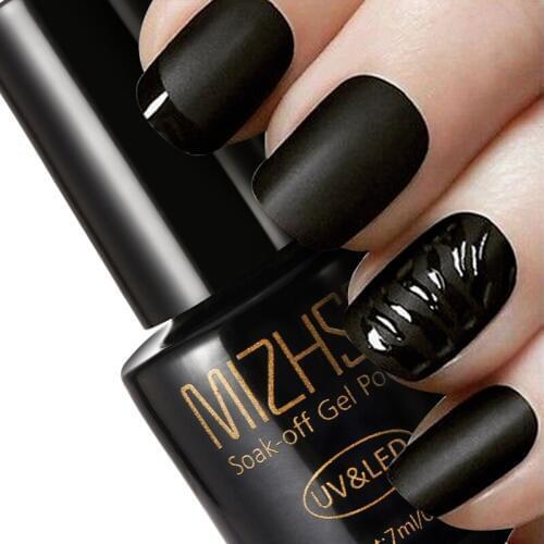 MIZHSE Black Bottle 7ML Matte Top Coat Gel Nail Polish Nail Art UV LED Gellak Matte Nail Polish Matt Lacquer Top Coat No Wipe UV