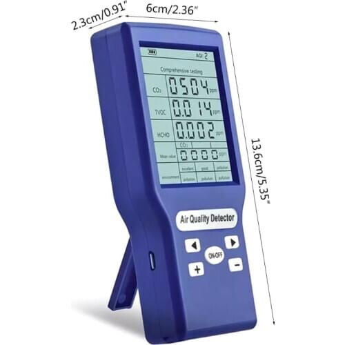 Digital CO2 Sensor PPM Meters Mini TVOC HCHO Carbon Dioxide Detector Gas Analyzer Air Quality Monitor Tester