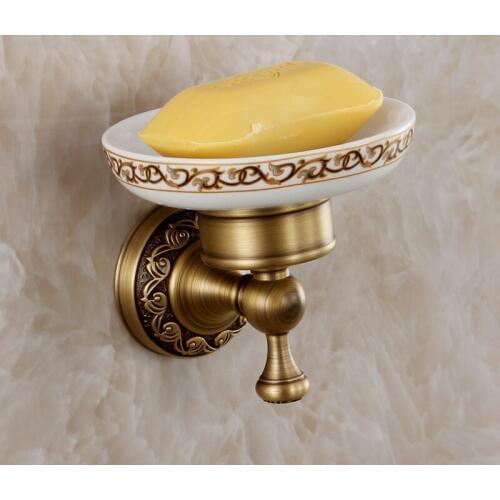 Travel Soap Box Banheiro Fashion Copper Hardware Accessories Bathroom Antique Pure Box Vintage Wall Mounted Soap Dish Waterproof