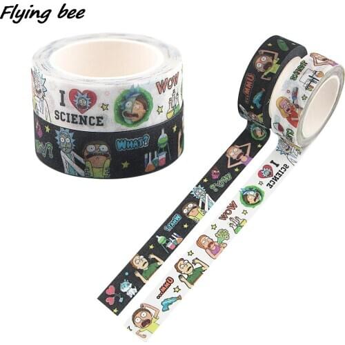 Flyingbee 15mmX5m Cartoon Creative Matte Surface Tape Paper Stickers Student Supply Stationery Notebook Decoration Gifts X1085