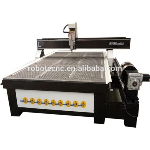 Round and panel wood integrated lathe machine for 3D furniture with 4axis and double chuck/DSP CNC 1325 vacuum table router