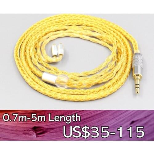 LN007359 16 Core OCC Gold Plated Braided Earphone Cable For UE Live UE6 Pro Lighting SUPERBAX IPX