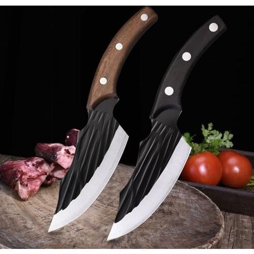 Boning Knife Fishing Pocket Knife Handmade Stainless Steel Kitchen Meat Cleaver Outdoor Cooking Cutter Butcher Knife Sleeves