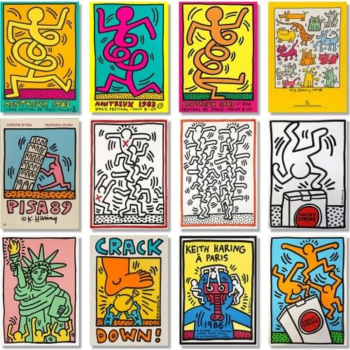 Keith Art Exhibition Pictures Poster Pisa Abstract Print Vintage Pop Canvas Painting Art Decoration Mural Home Room Wall Decor