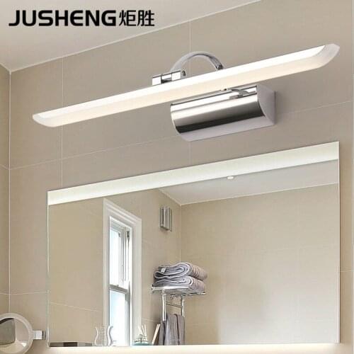 Concise Modern Mirror Headlight Led Shower Room Restroom Waterproof Defence Fog Stainless Steel Cabinet Lamps And Lanterns