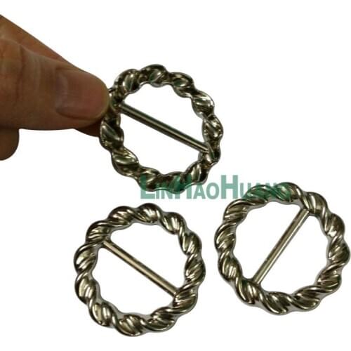 20pcs/lot Round lace Buckles Ribbon Slider for Women Clothing Wedding Invitation Card Hair Craft Accessories