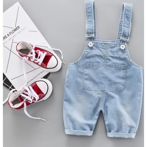 Summer Girls Denim Pants Baby Overalls Kids Pants Boy Jeans Girls Kids Jumpsuit Girls Overall Jeans Bib Pants for Girls 1-5Y