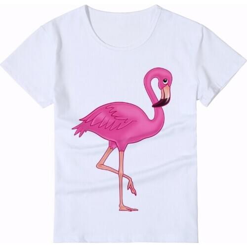 Fashion Flamingo painting design Kids T shirt white casual Boy T-Shirt Baby Short Sleeve Cute clothes shirt for girls olome915