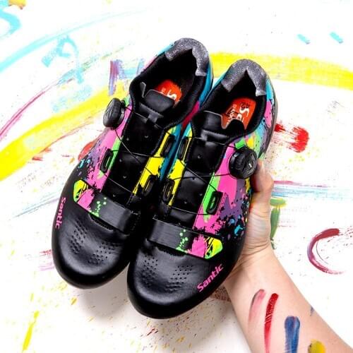 Santic Men Cycling Shoes Speed Self-Locking Road Shoes Man Road Bike Shoes Bicycle Racing Sneakers Triathlon sapatilha ciclismo