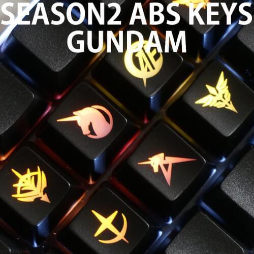 Novelty Shine Through Keycaps ABS Etched, light,Shine-Through gundam rx red black oem profile red black