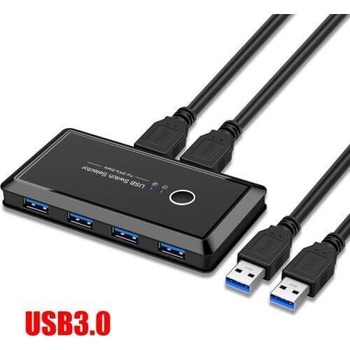 New KVM Switch Box 2 Computers Sharing 4 USB Devices for Keyboard Scanner Projector DOM668