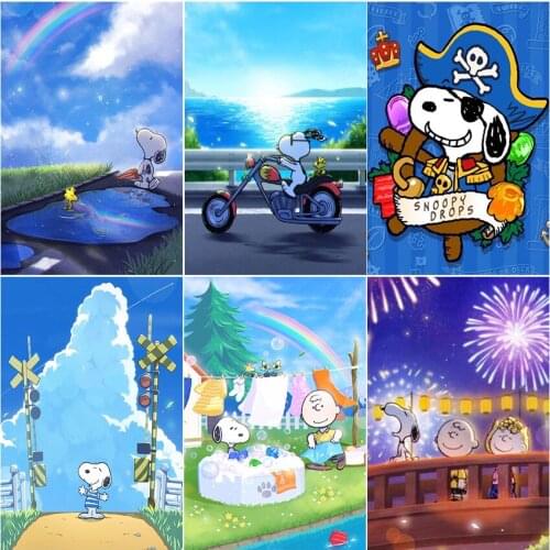 Full square Home Decor Gift Cross stitch 5D diamond painting haft diamentowy kit set Cuadros colour Mosaic animal Cartoons dog 1