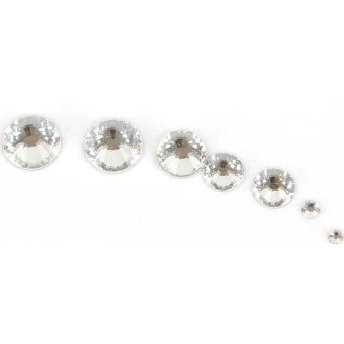 Clear AB Strass SS3-SS40 Glass Gem Non Hot Fix FlatBack Rhinestone for Nails 3D Nail Art Decoration
