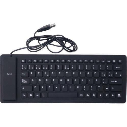 Spanish Silicone keyboard USB 2.0 Silicone Roll Up Foldable Computer Keyboard for PC