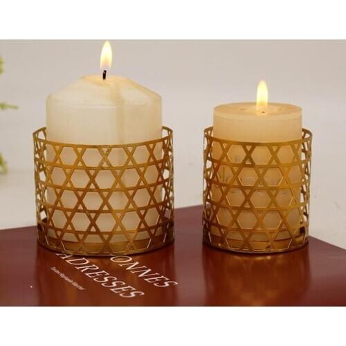 Modern Iron Wire Candle Lantern Candle Holders for Dining Room Home Decoration