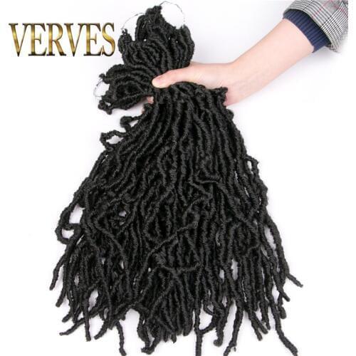 VERVES Faux Locs Curly Crochet Braid hair 16 inch 20 roots/pack,Afro Locs twist Ombre Synthetic Braiding Hair extensions
