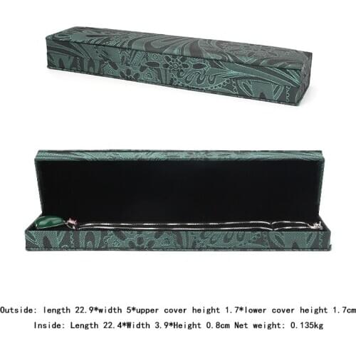 Green Long Chain Jewelry Display Packaging Box Women Earring Necklace Bracelet Ring Showcase Jewellery Organizer For Lover Gifts