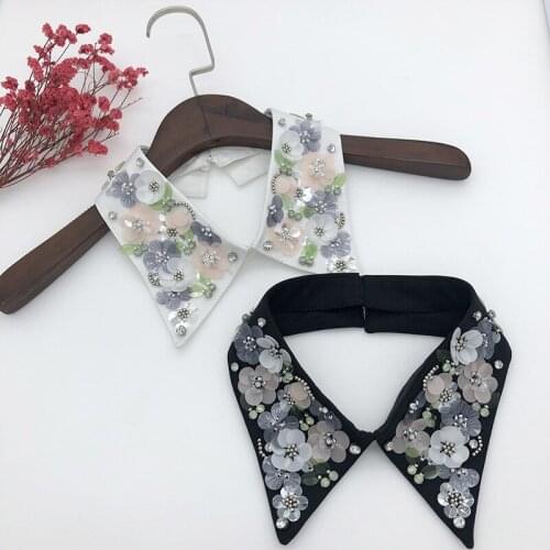 Women Handmade Fake Collars for Women Shinny Sweater Detachable Collars Korean Female Blouse Tops Shirt Accessories