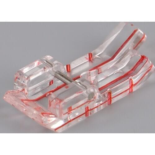 1Pcs Multifunction Center Line DIY Sewing Foot for Household Sewing Machines Plastic Clear Red Line Presser Foot