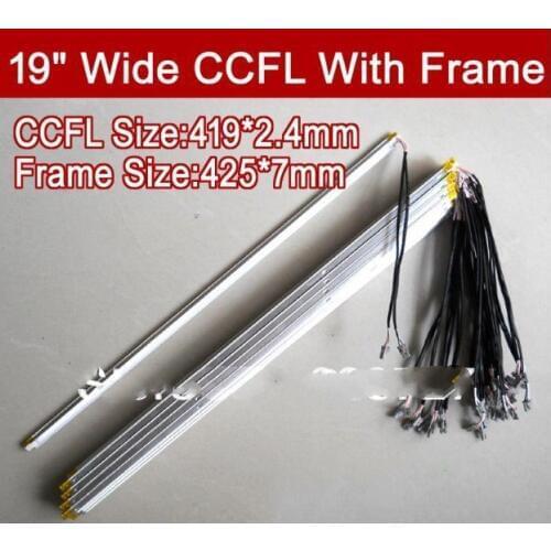 10PCS 19'' inch wide dual lamps CCFL with frame,LCD lamp backlight with housing with cover,CCFL:419mm 2.4mm,FRAME:425mmx7mm