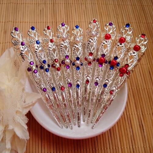 10 PCS Chinese Silver Long Nails 10cm Diamond Dance Props Retro Costume Indian Peacock Dancing