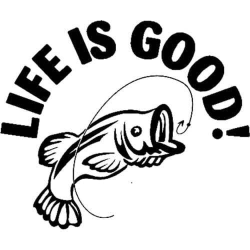 14cm*11.7cm Life Good Fish Fashion Car-Styling Car Sticker Vinyl Decal