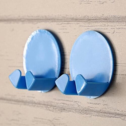 2Pcs Home Appliance Office Wall Adhesive Plastic Power Plug Holder Hanger Hook