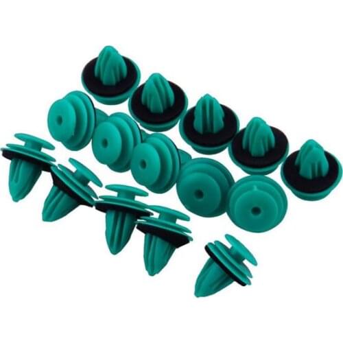 25Pcs Universal Green Car Fastener Clip Rivet Bumper Door Trim Panel Retainer Fastener Kit Car Body Push Retainer Pin Rivet
