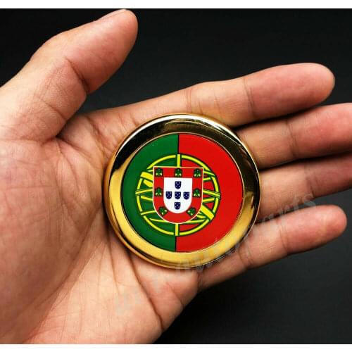 3D Gold Portugal Portuguese Flag Car Emblem Badge Motorcycle Gas Tank Sticker