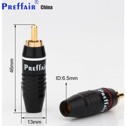 4pcs Preffair R1711 RCA Plug Connector plug, Audio Cable Connector 24K Gold plated RCA JACK